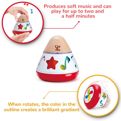 Hape E0332 Rotating Baby Music Box, Spin & Play The Music, Battery Not Needed, 40 x 40 Cm, Multicolor