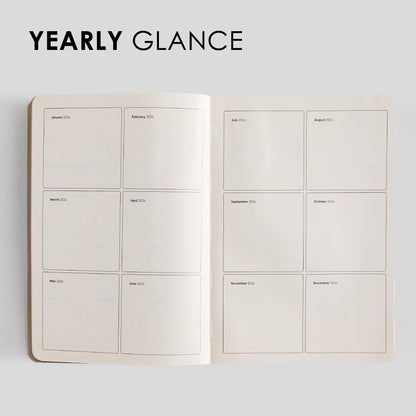 myPAPERCLIP 2026 Weekly Planner | Italian Vegan Leather Cover, 192 Pages, 80 GSM, A5 (5.83 x 8.27 in) | Flat Lay | Yearly Calendar, Monthly Overview & Weekly Planner Layout | Black