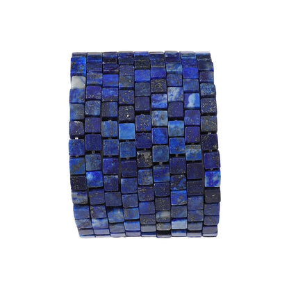 BEADIA Natural Lapis Lazuli Square Stone Beads 4x4mm 85pcs Cube Loose Semi Gemstone Beads for Jewelry Making Design