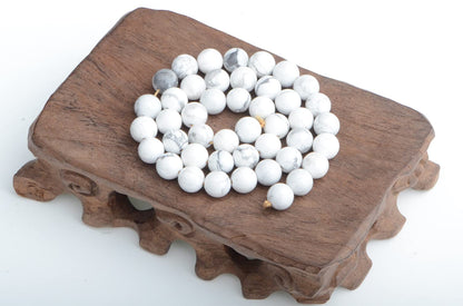 Bymitel 90 pcs Natural Genuine Real Round Loose Stone Beads Gemstone Spacers for Charm DIY Jewelry Making 15.5" per Strand 4mm (White Howlite, 4mm)