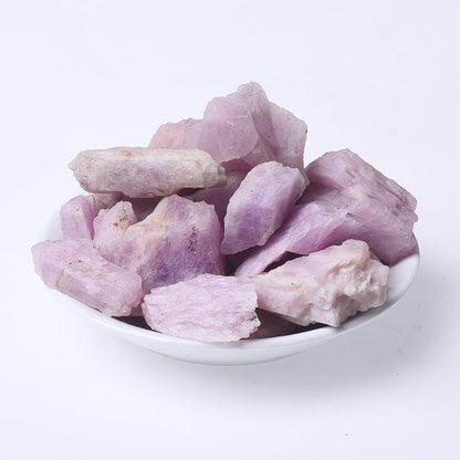 Erliway 1.25-2" Natural Kunzite Raw Stone and Healing Crystals, Rough Stone for Tumbling, Cabbing, Fountain Rocks, Decoration, Raw Crystal and Healing Stones for Polishing, Wicca & Reiki