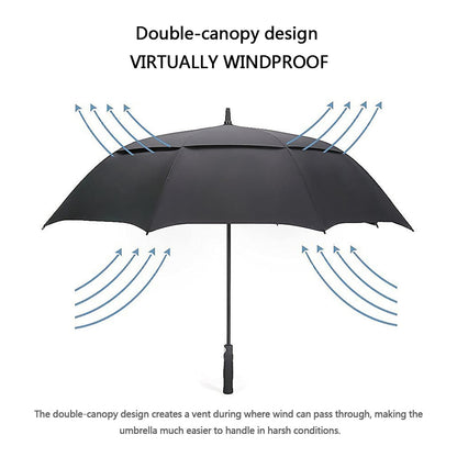 G4Free 47/54/62/68/72 Inch Automatic Open Golf Umbrella Extra Large Oversize Double Canopy Vented Windproof Waterproof Stick Umbrellas (Black)