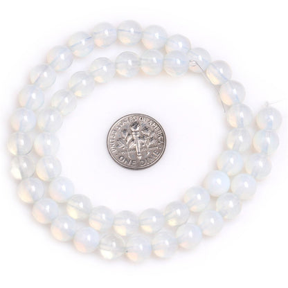 10mm White Opalite Beads Round Gemstone Loose Beads for Jewelry Making 15"(36-38pcs/strand)