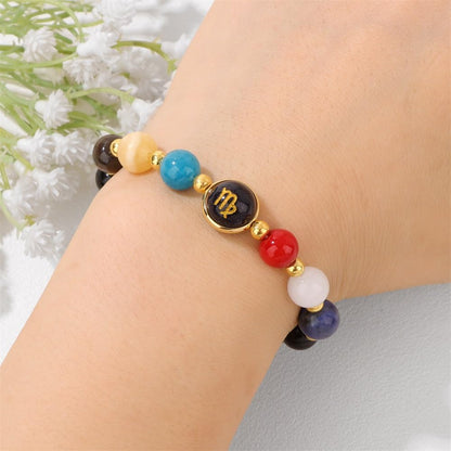 Chakra Zodiac Bracelets for Women Her Luck 12 Constellations Inspiration Healing Crystal Stone Beads Bracelet Birthday Zodiac Gifts Valentine's Day Horoscope Spiritual Bracelet for Men-Capricorn