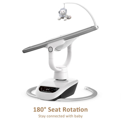 Angelbliss Baby Swing with Custom Motion, 3D-Motion Electric Swing with 6 Unique Motions & 4-Speeds, Bluetooth Enabled, 13 Preset Lullabies (Grey)