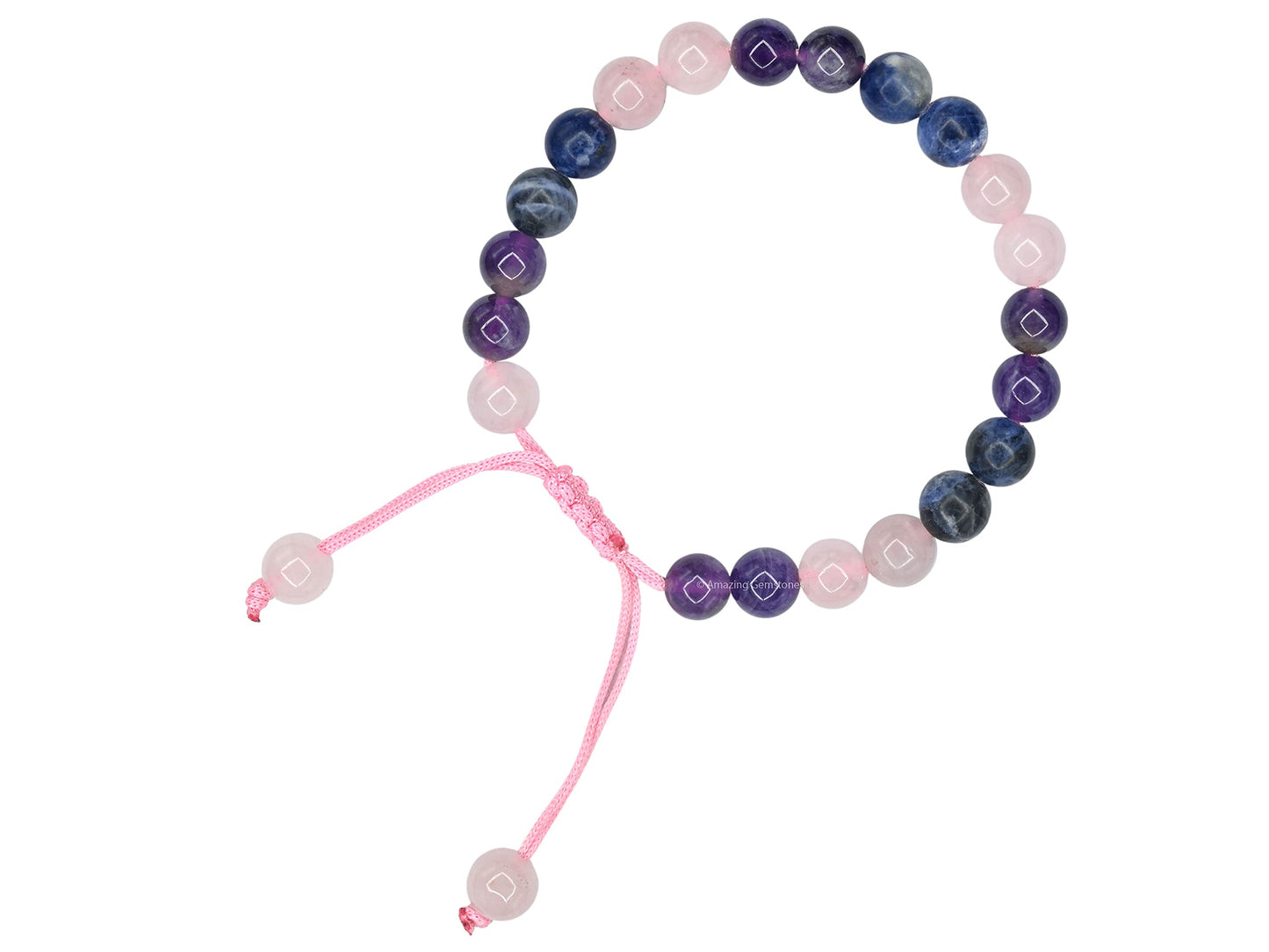 Amazing Gemstone Bracelet for Anxiety and Stress Manifestation - Rose Quartz Sodalite Amethyst Bracelet Set for Men Women Healing Calming Anxiety Stress Relief Gifts Pulseras Para Hombres Mujer