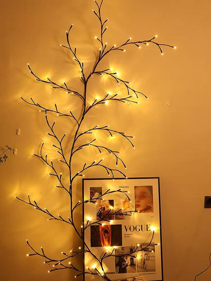 XINXIANLIAN 96 LED Willow Vine Lights 6FT Enchanted Wall Decoration Vine Lights 8 Modes for Home Indoor Wall Decoration (Warm White)