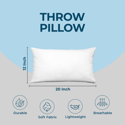 Utopia Bedding Throw Pillows (Set of 4, White) – 12 x 20 Inches Down Alternative Pillows for Bed, Sofa, and Couch - Fluffy Decorative Stuffer Pillow for Indoors & Outdoors