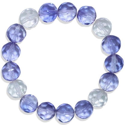Iridescent Beads Healing Bracelet - Calming Chakra Quartz for Anxiety Relief & Stress Reduction, Yoga Jewelry Gift for Men Women (07 Ink Purple Healing Bracelet)