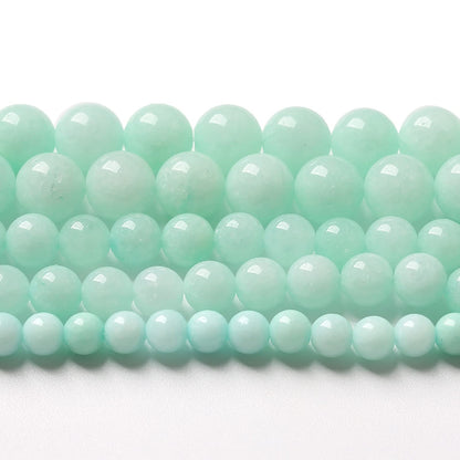 90pcs 4mm Natural Blue Amazonite Stone Beads Round Loose Energy Healing Stone Beads for Jewelry Making DIY Bracelet 15 Inch (4mm, Blue Amazonite Stone)