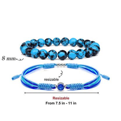 Crgwxzl March Birthstone Bracelets for Women Men,Healing Crystal Protection Stone Green Turquoise Beads Bracelet,String Wrap Zodiac Month Bracelets Birthday Jewelry Gifts