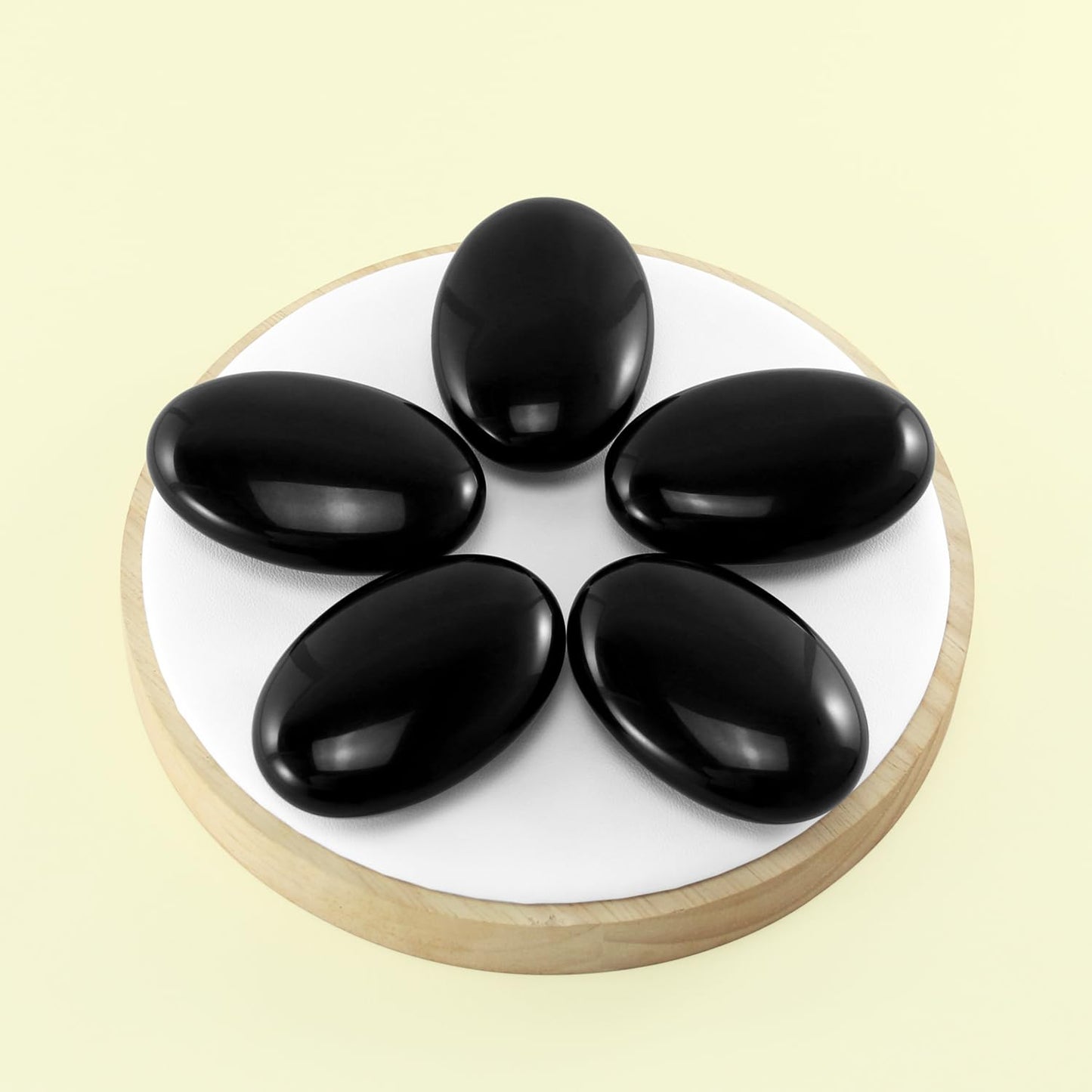 Nvzi Black Obsidian Crystal Palm Stone, Worry Stones, Crystals and Healing Stones, Polished Rocks, Natural Gemstones, Chakra Stones for Healing Crystals Daily Use