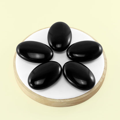 Nvzi Black Obsidian Crystal Palm Stone, Worry Stones, Crystals and Healing Stones, Polished Rocks, Natural Gemstones, Chakra Stones for Healing Crystals Daily Use