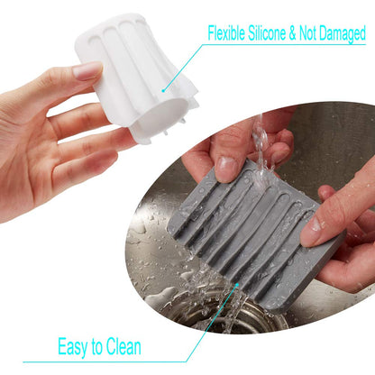 2PCS Soap Dish Holder, Premium Silicone Soap Dishes for Shower Bathroom Kitchen Sinks， Soap Tray Saver Drainer, Self-draining Waterfall, Non-Slip Design, Easy Cleaning (White)