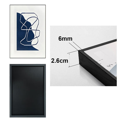 ARTFEB Navy Blue Wall Art, Abstract Blue and White Painting Wall Art for Living Room Decor,Black Framed Wall Decor for Bedroom Bathroom Home Office, 24x32 inch,3 Piece