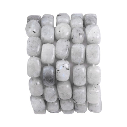 BEADIA Natural Spectrolite Cuboid Stone Loose Semi Gemstone Beads for Jewelry Making 8mmx12mm 38cm/Strand