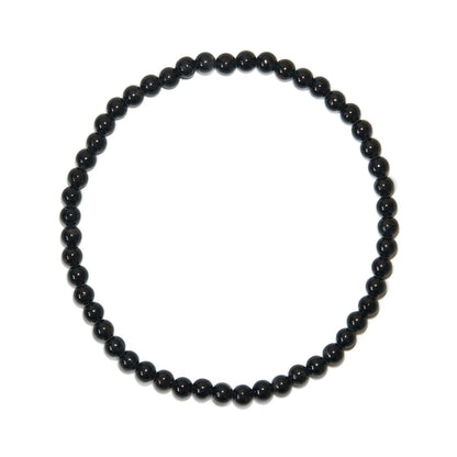 BANANE LAB Black Tourmaline Beaded Bracelet with Mystery Polished Crystal Pendant - 4mm Real Natural Gemstone Beads for Women Men - Negative Energy Protection Gift for her him - Fits 6.75" Wrist