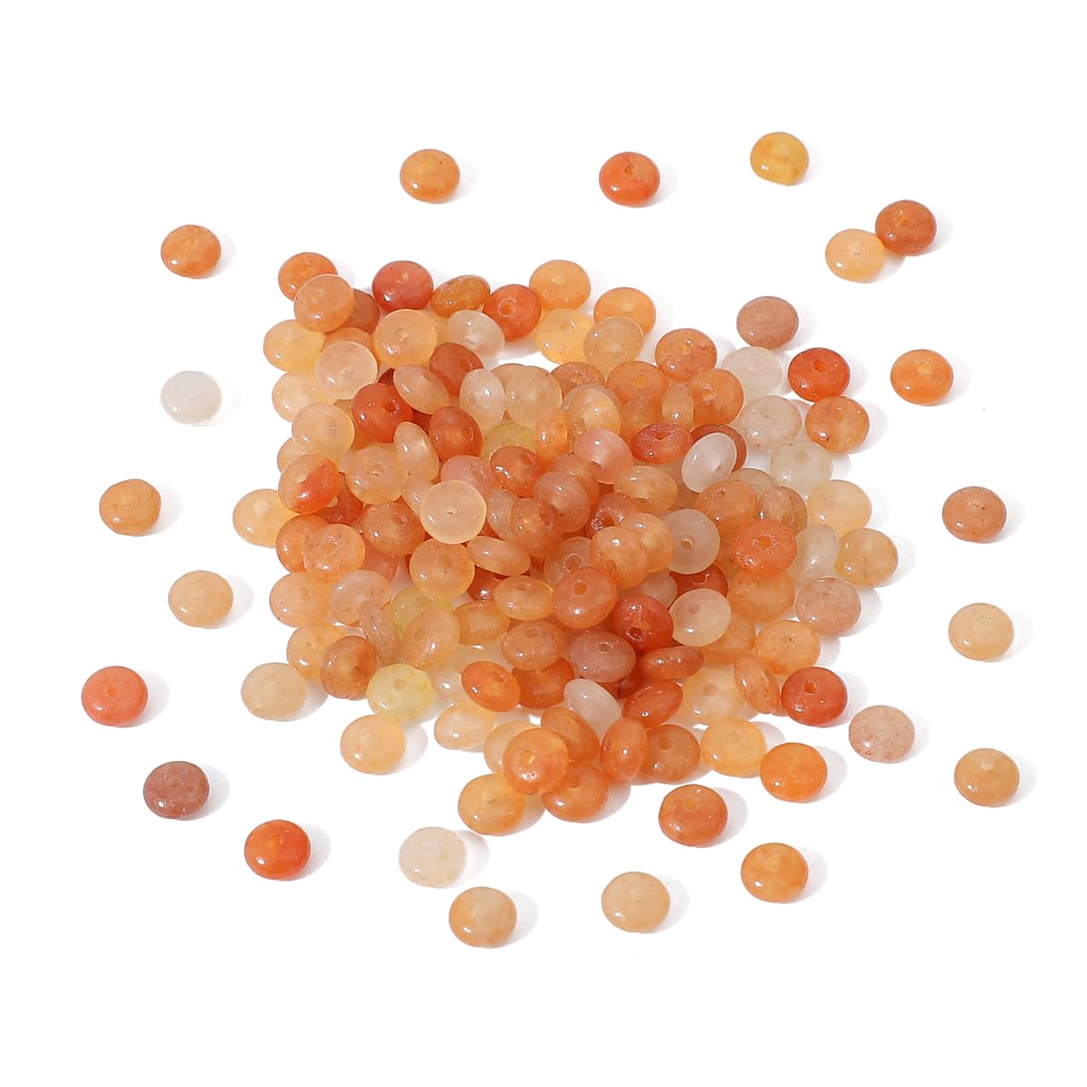 BEADIA Natural Red Aventurine Disk Stone Beads 4x2mm 160pcs Rondelle Loose Semi Gemstone Beads for Jewelry Making Design