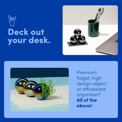 Speks Supers Magnetic Balls Fidget Toy for Adults and Teens 14+ | Stress Relief, Desk Toy | Stocking Stuffers & Office Holiday Gifts | Gunmetal 6 Pack