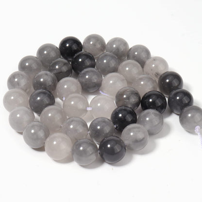 35pcs 10mm Natural Cloudy Quartz Crystal Gemstone Beads Energy Healing Crystal Round Loose Stone Beads for Jewelry Making, DIY Bracelets Necklaces