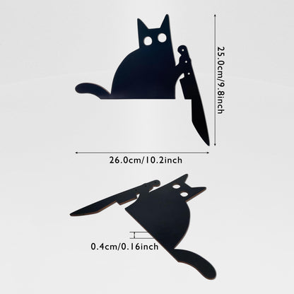 AWISBI Black Cat Door Topper, Wooden, Modern Style, Wall Pediment, Cat Lover Gifts, Black