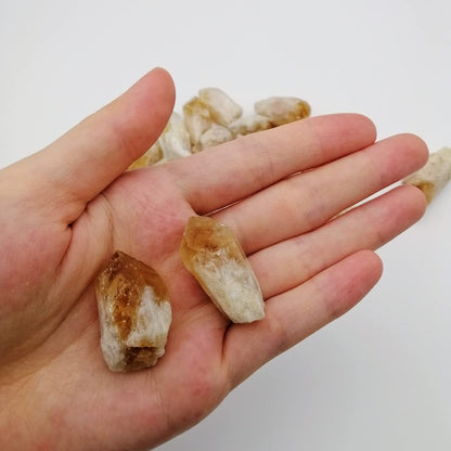 XMHOME Citrine Raw Crystal Point Rough Stone Natural Rock Blocks for Rolling Reiki Wicca 30-36 Pcs