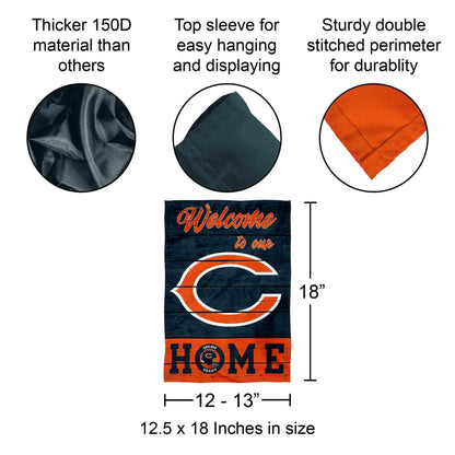 Chicago Bears Welcome Home Decorative Garden Flag Double Sided Banner