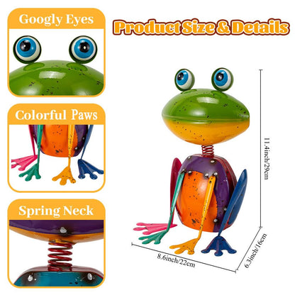 The Aura Collective Frog Garden Decor Metal Yard Art Rustproof Garden Statues Outdoor Figurines for Patio Porch Lawn Gardening Gifts