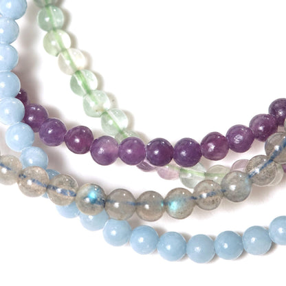 Wendy Kleiner Crystal Bracelet and Crystal Bracelet Stack – Healing Stone Beads – Small Size Beads - Spiritual Energy Jewelry – Elastic, Unisex, Gift-Ready (Healing Crystal Bracelet)