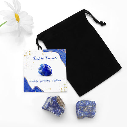 GolbalJew Lapis Lazuli Natural Raw Crystals 2PCS Healing Crystal Stones 1.2-2.0” Reiki Healing Gemstones for Meditation Chakra Balance Home Decor