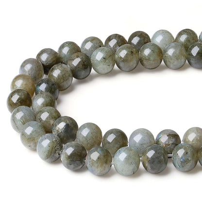 LAIDANLA Labradorite 8mm Natural Stone Beads Round Loose Gemstone Stone Beads for DIY Bracelet Necklace Earrings Jewelry Making Polishing Genuine Real Beading Crystal 96PCS 2 Strand 32"