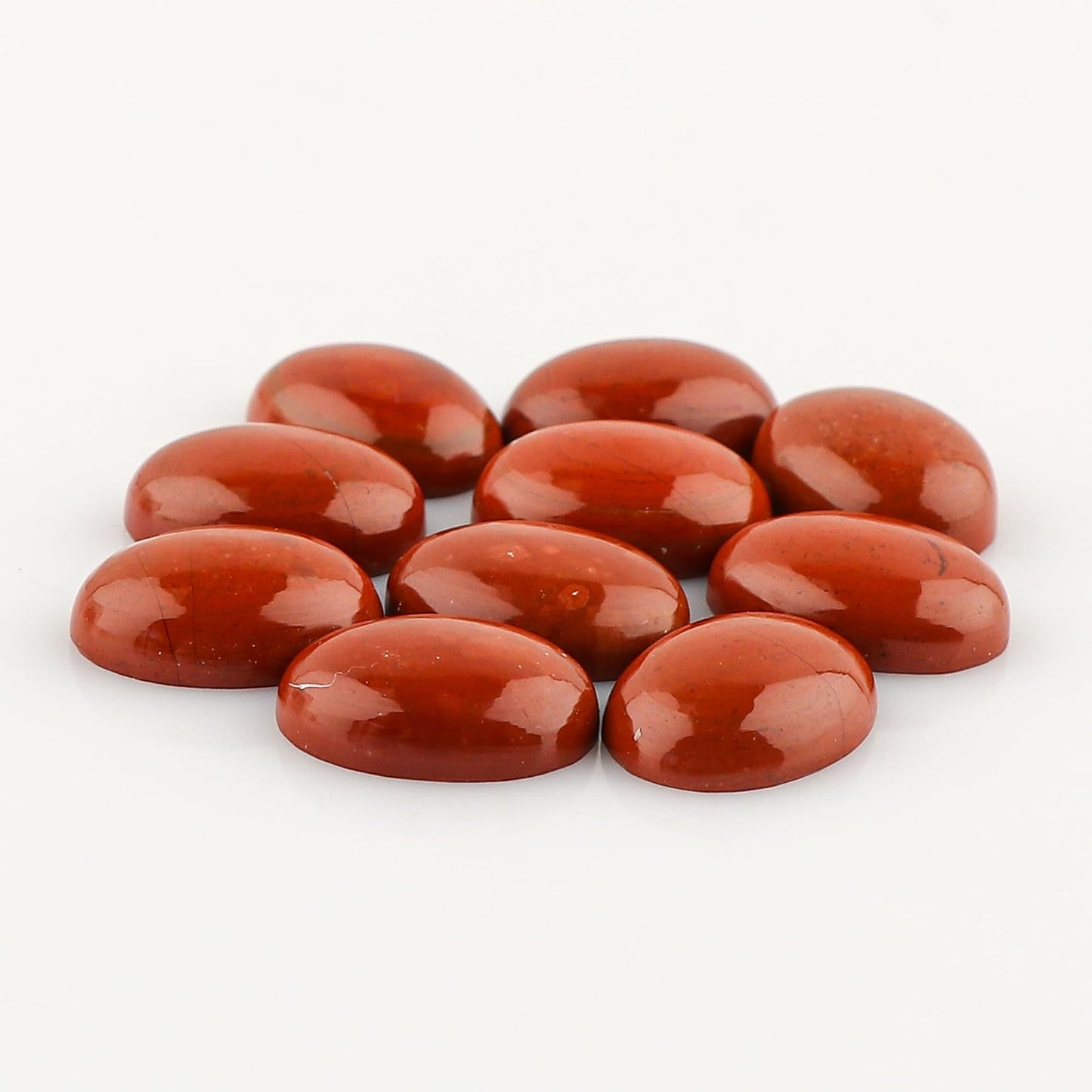 2 PCS, 16x12 MM, AURA GEMS Natural Red Jasper, Cabochon, Oval Shape, Jewelry Making Stone Supply, Pocket Worry Stone Crystals for Anxiety Stress Relief Therapy, Real Crystal, Birthstone