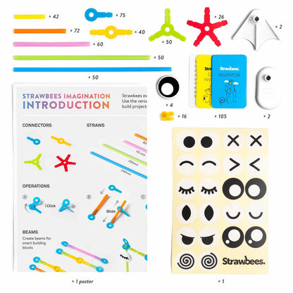 Strawbees Imagination Kit - Educational Connecting Toys for Makers & Families, Building Toy Toolbox with Straws and Connectors for Creative STEM Exploration in Schools & Home Learning