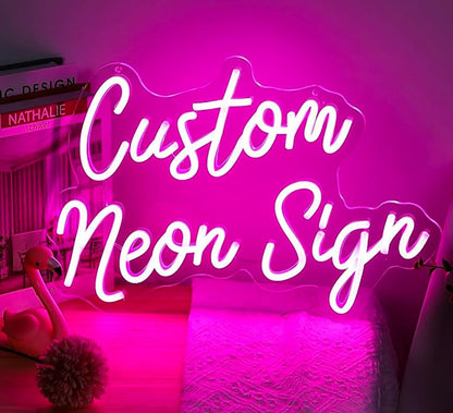 Custom Neon Signs, Customizable Dimmable LED for Wall Decor, Personalized Neon Sign for Wedding Birthday Party Gift Party Bar Game Room Home Business Shop Name Logo LED Neon Lights