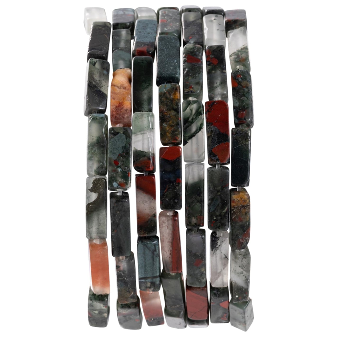 Natural Bloodstone Rectangle Tube Beads 4x13mm 38cm/str Loose Semi Gemstone Stone Beads for Making Bracelets Necklace Earrings