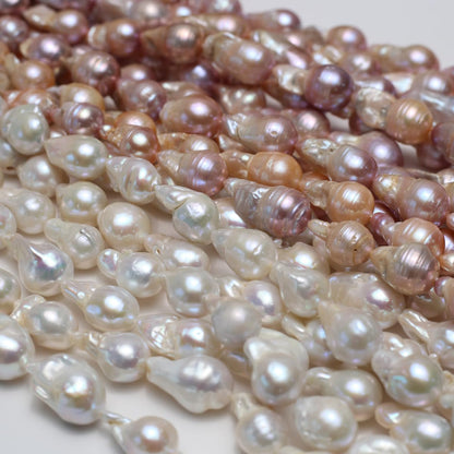 QSLLER Baroque Pearl Beads Irregular Natural Freshwater Cultured Pearl Beads for Jewelry Making Neckalce Craft DIY