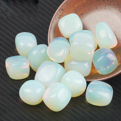Erliway Opal Healing Crystal Stones, 1.25-2.0" Large Reiki Healing Gemstones Natural Tumbled Polished Stones for Energy Witchcraft Therapy Meditation