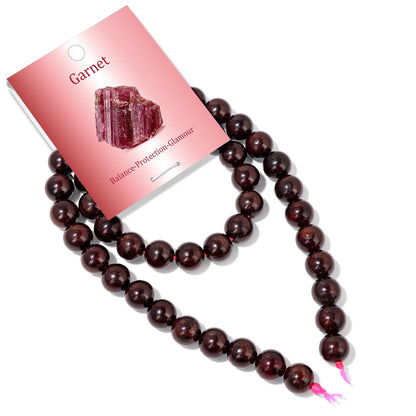 Risyfjew 50PCS 8mm Natural Dark Red Garnet Beads Gemstone Round Loose Beads for Jewelry Making Chakra Crystal Stone Beads for Bracelets Necklace Earrings Making Supplies (50pcs/Strand)