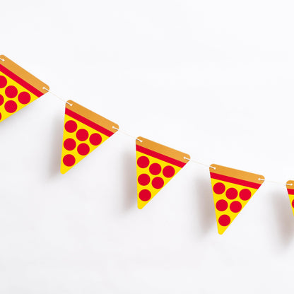 GIOGUK Pizza Birthday Party Banner - Baby Shower/Gender Reveal Party Decorations Supplies Banner, Italian-Themed Birthday Celebration Decorations Garland, Pizza Sign Party Decor Cake Smash Photo Props Banner