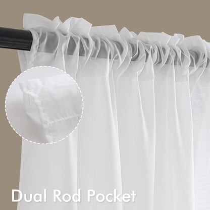 MIULEE White Sheer Curtains 84 Inches Long, 4 Panels Set, Light Filtering Rod Pocket Voile Drapes for Living Room and Bedroom, Airy Soft Fabric Window Treatments, 42 x 84 Inches