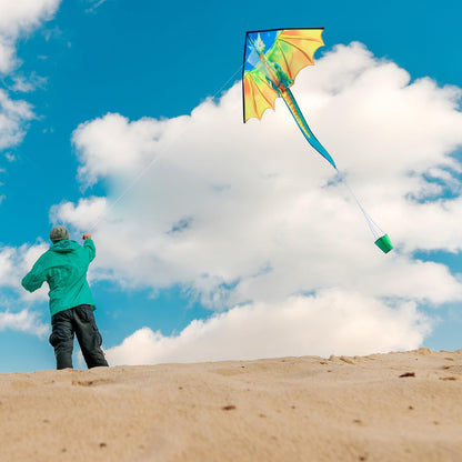 Xida Dragon Kites for Kids Ages 4-8, Kites for Adults, Easy to Fly Kite for Beginners, Boys & Girls, Durable and Quick Assembly, Perfect for Beach, Park, and Family Outdoor Activities