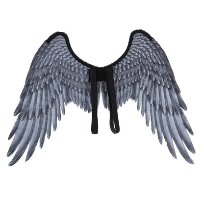 Himine Non-Woven Fabric Festive Party Angel Wings Suitable for Child Decorative Wings (Black)