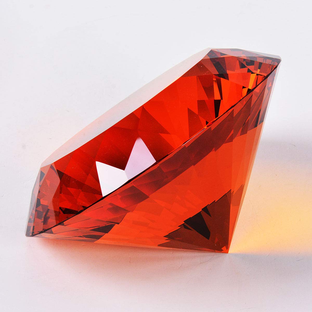 Amber Crystal Glass Diamond Shaped Decoration 60mm Jewel Paperweight,Gift Decoration Idea For Christmas, Thanksgiving (Please identify our brand Yarr Store)
