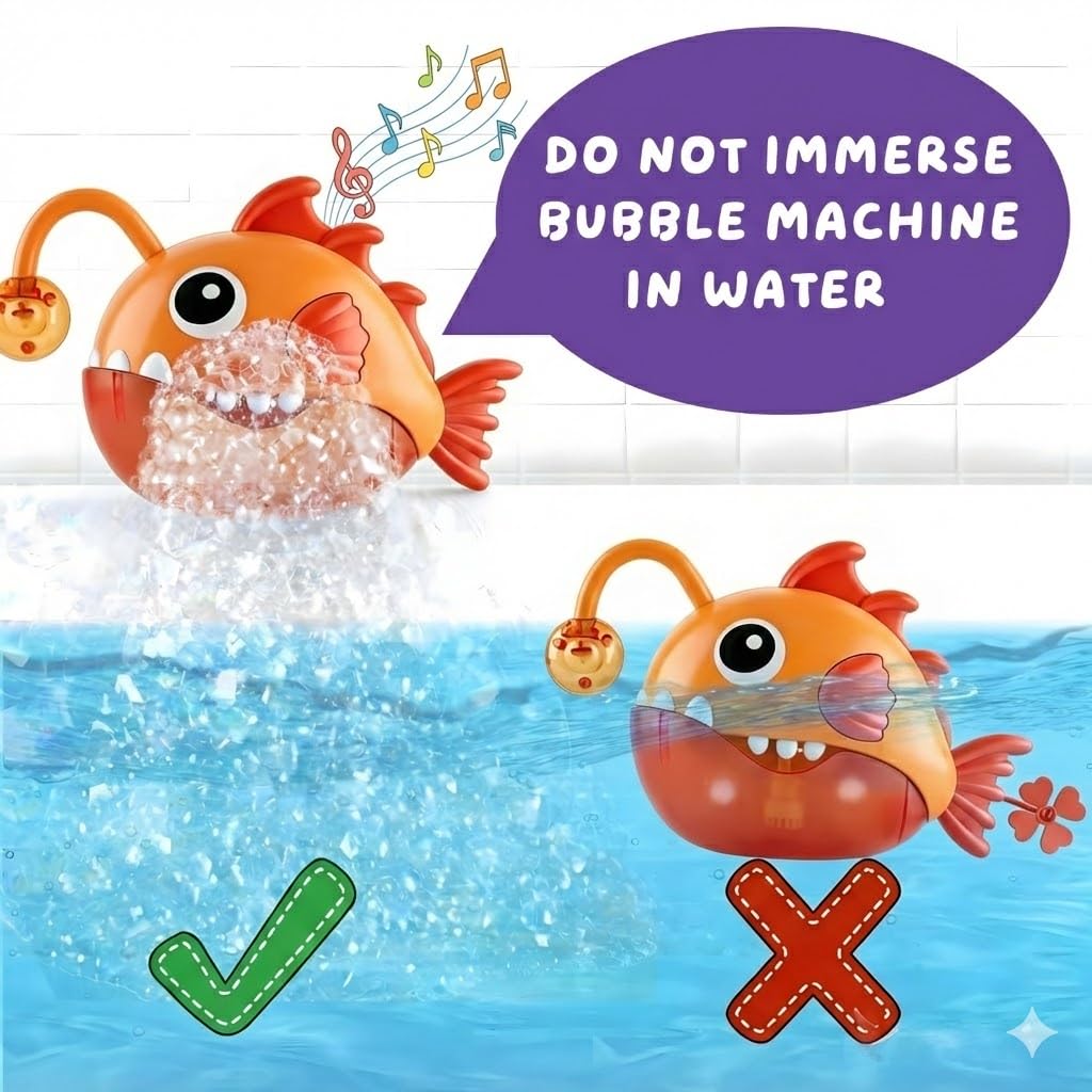 Baby Bath Toys for Toddlers, Light Up Fish Bubble Machine with 3 Dinosaur Water-Activated Toys, Shower Bathtub Toys for Kids Ages 3-8, Birthday Gift Easter for Boys Girls (Red)