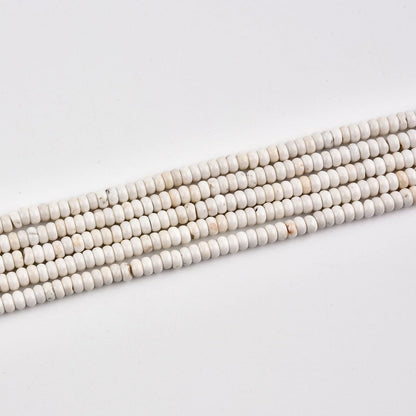 170pcs 4x2mm Natural White Turquoise Disk Rondelle Spacer Stone Semi Precious Gemstone Loose Beads for Jewelry Making 15 Inch