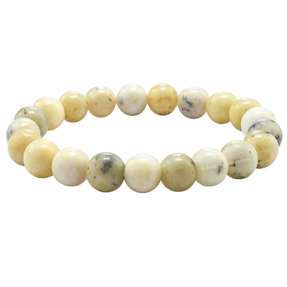 Amazing Gemstone Crystal Bracelet for Women Men's Gifts - Protection Healing Crystal Bracelet - 8mm Gemstone Beaded Stretchable Bracelet Pulseras Para Hombres Mujer Stocking Stuffers Mothers Day Gift (Dendrite Opal)