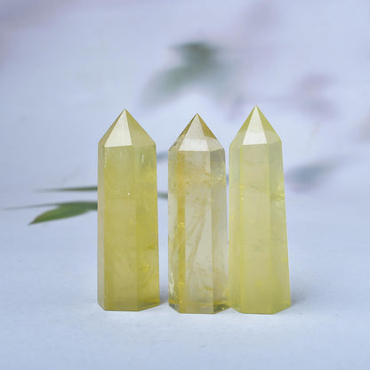 WUYOUSHI 1PCS Citrine Healing Crystals Towers / 1.96-2.36" Natural Reiki Energy Wand Stone 6 Faceted Chakra Quartz Crystal Reiki Meditation Therapy Decoration Gifts