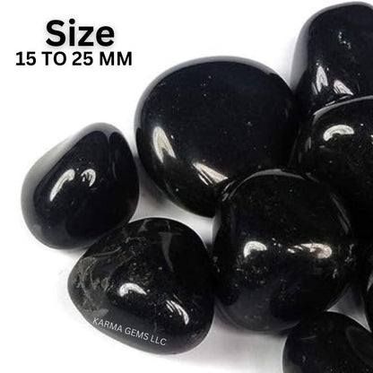 Karma Gems 1lb Obsidian Tumbled Stones - Polished Stones for Positive Energy - Crystal Kit for Fresh Mind & Restful Sleep - Healing Stone for Chakra Balancing - Ideal for Gift & Home Decor (15-25 Mm)