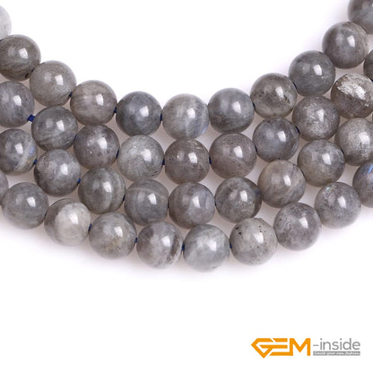 GEM-Inside Natural 6mm AA Grade Blue Rainbow Labradorite Gemstone Loose Beads Round Crystal Energy Stone Power for Jewelry Making 15''