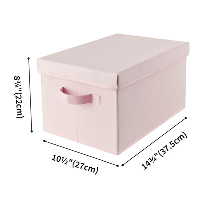 GRANNY SAYS Pink Storage Bins with Lids, Barbie Storage Organizer, Doll Toy Boxes, Stackable Fabric Storage Baskets for Closet, Baby Room, Nursery, 3-Pack